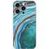 Turquoise Watercolor Geode iPhone 16 Pro Skin